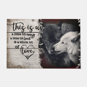 Paillasson Wolf Couples, Cute Wolf Picture Rug