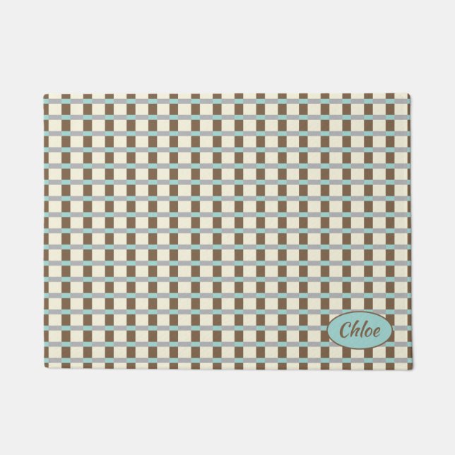 Paillasson Wood and Seaweed Plaid Dog (Devant)