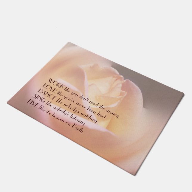 Paillasson Work Love Dance Soft Rose Inspirational Citation (Incliné)