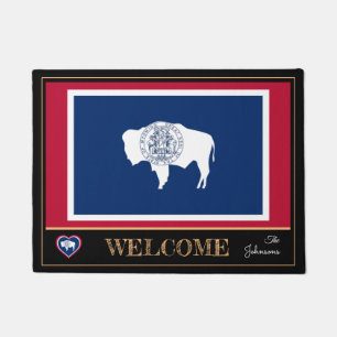 Paillasson Wyoming & Wyoming Flag house/sports États-Unis