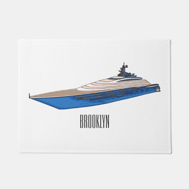 Paillasson Yacht cartoon illustration (Devant)