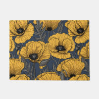 Yellow poppies on navy