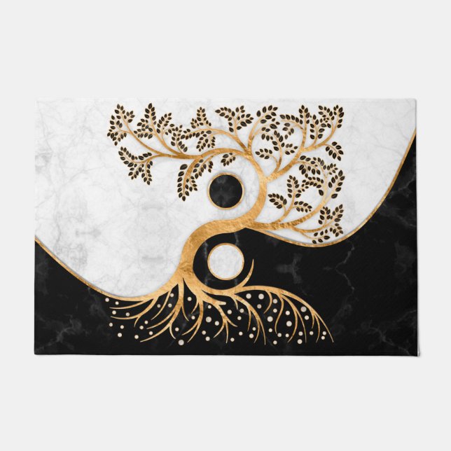Paillasson Yin Yang Tree - Marbles and Gold (Devant)