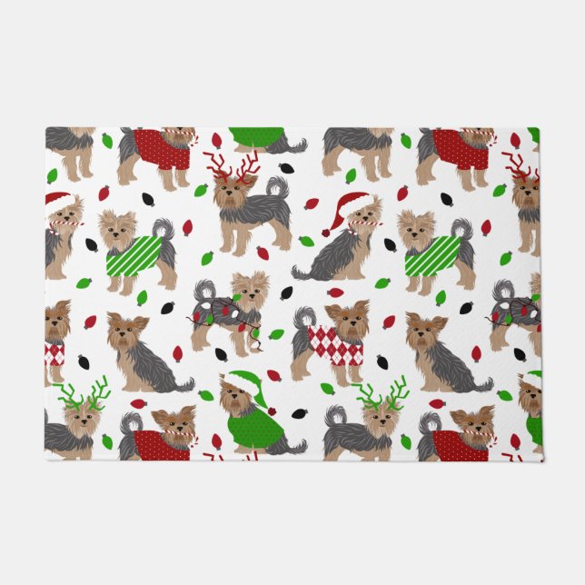 Paillasson Yorkie Christmas Yorkshire Terrier Dog (Devant)