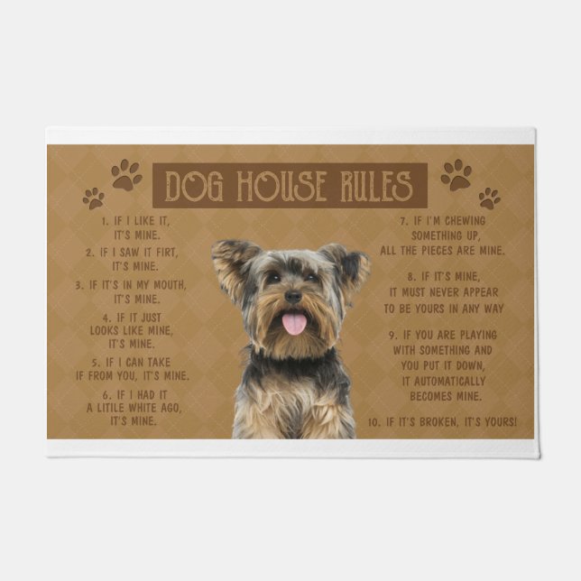Paillasson Yorkie Dog House Rules, If It Broken, It’s Your (Devant)