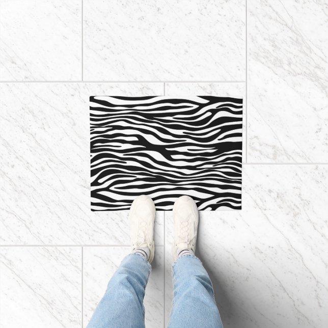 Paillasson Zebra Print, Zebra Stripes, Noir Et Blanc (Intérieur)