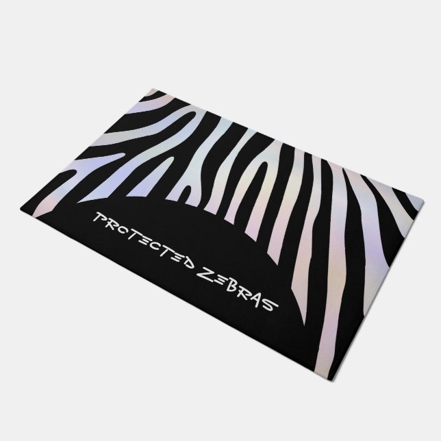 Paillasson Zebra rayures motif + votre arrière - plan & idées (Incliné)
