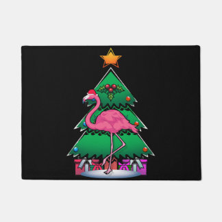 Paillasson zoo de noël animal xmas oiseau tropical flami rose