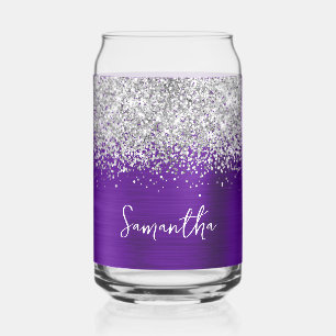 Pailleté Argent Indigo Violet Glam Nom