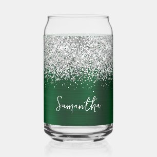 Pailleté Argent Vert Foncé Glam Nom