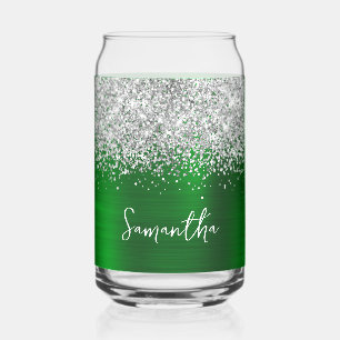 Pailleté Argent Vert Glamour Nom