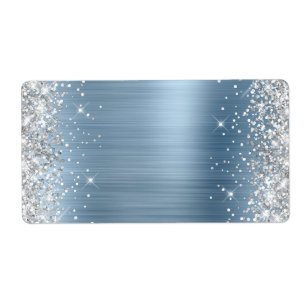 Paillettes Argentées Bleu Clair Feuille