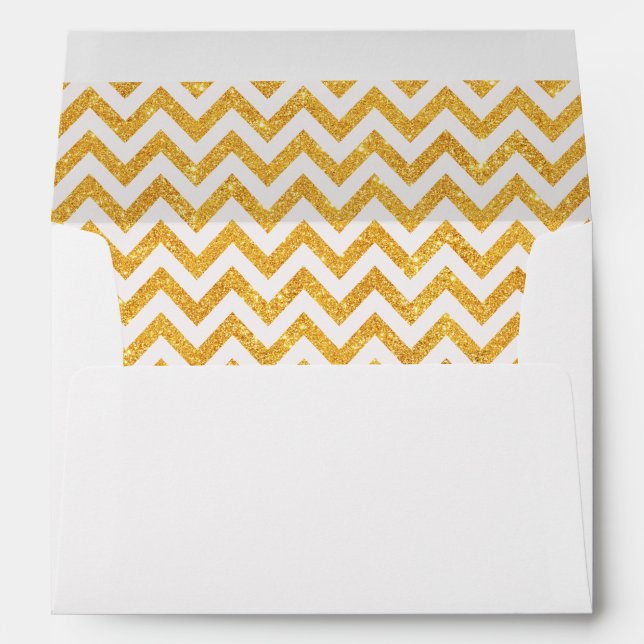 Paillettes de fausse Chevron dorée - Enveloppe (Dos (Bas))