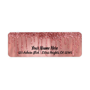 Paillettes de rose doré qui dégoulinent Jolies gou
