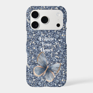Paillettes Papillon Fausse Denim Bleue