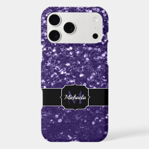 Paillettes violet ultra foncé en strass Monogramme