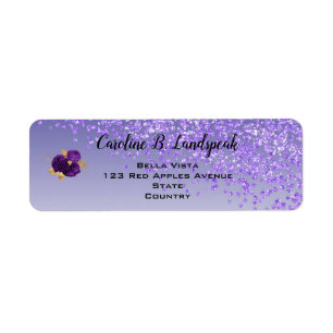 Paillettes violettes, Roses violettes et or Sweet