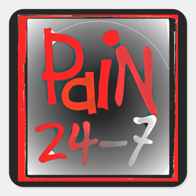 Pain 24/7 stickers - chronic Invisible illness (Front)