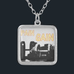 Pain and Gain Silver Plated Necklace<br><div class="desc">Pain and gain  Sports Fitness Necklace.</div>