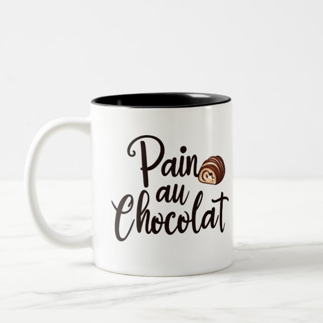 Pain au Chocolat Mug - Petit-déjeuner Cadeau (Gauche)