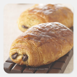 pain au chocolat square sticker