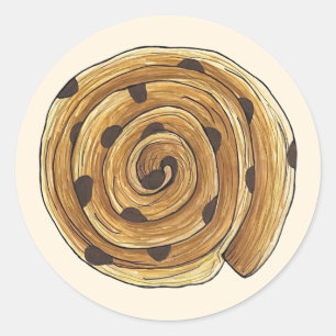 Pain Aux Raisins French Patisserie Bakery Food Classic Round Sticker