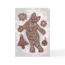 Pain d'épice Chat et carte de cookies de Noël