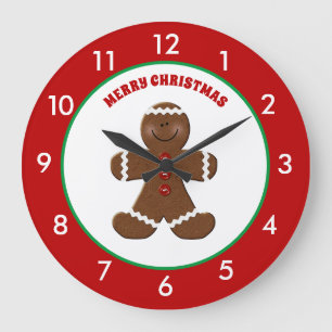 Pain d'épice homme Noël Horloge ronde personnalisé