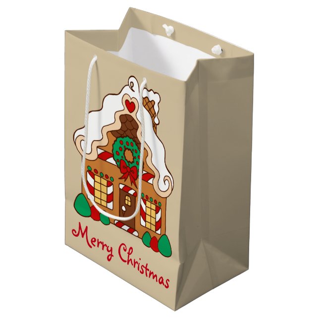 Pain d'épice Maison de Noël Sac cadeau (Devant Angle)