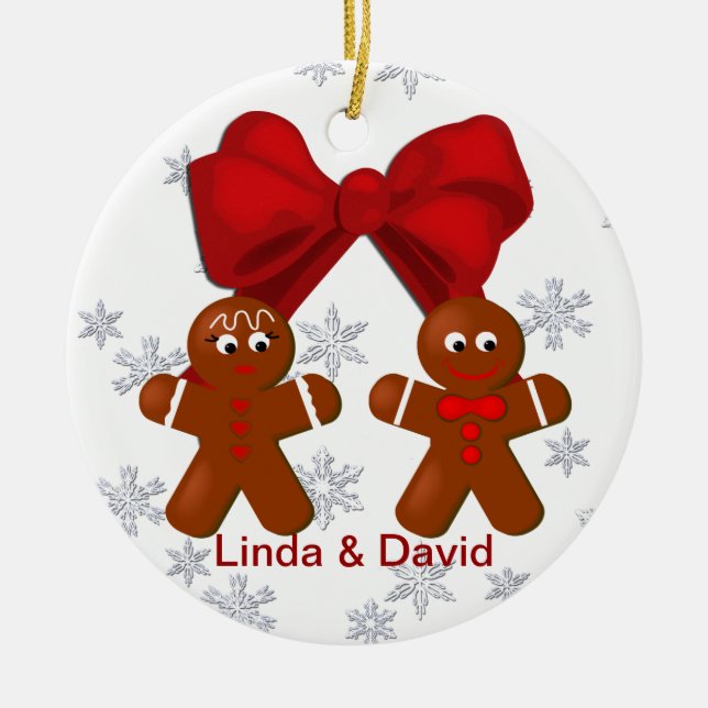 Pain d'épices Couple Ornement de Noël (Devant)