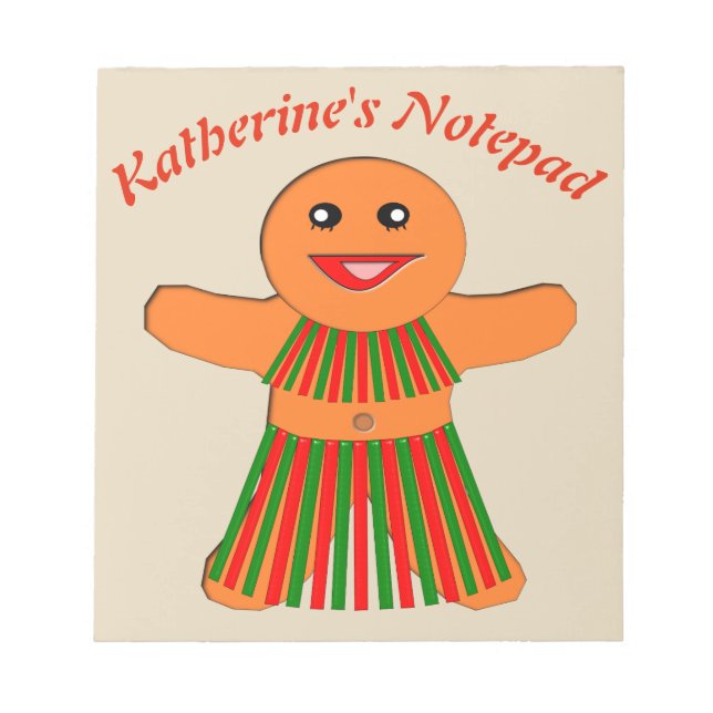 Pain d'épices de Noël Femme Bloc-notes personnalis (Devant)