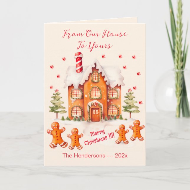 pain d'épices de notre carte de Noël de la maison (Devant)