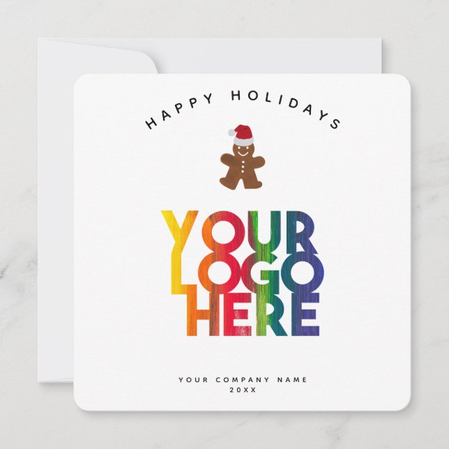 Pain d'épices Homme Business Logo Carte de Noël (Devant)