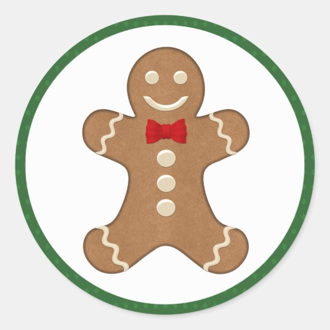 Pain d'épices Homme Cookie Stickers de vacances (Devant)