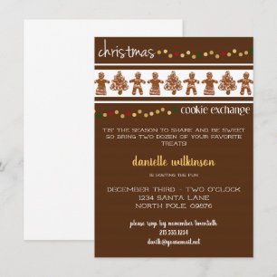 Pain d'épices Noël Cookie Exchange Invitation