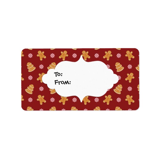 Pain d'épices Stickers Étiquette cadeau de Noël (Devant)