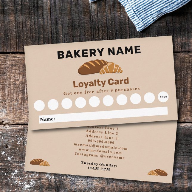 Pain et Croissant - Carte de fidélité de la boulan (Bread & Croissant - Bakery Loyalty Card)