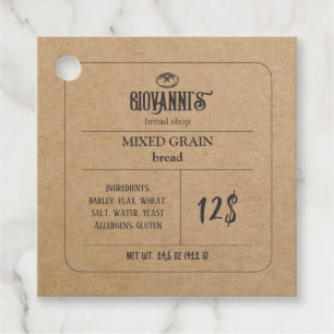 Pain Étiquette Brown Kraft Boulangerie en papier