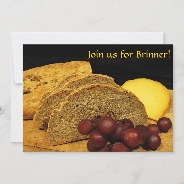 Pain, fromage et raisins Brinner Invitation (Devant)