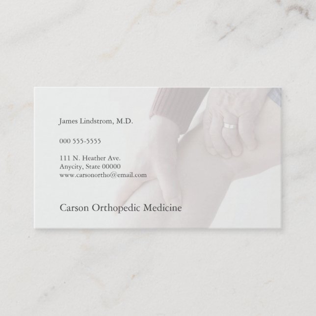 Pain in back of leg business card (Front)