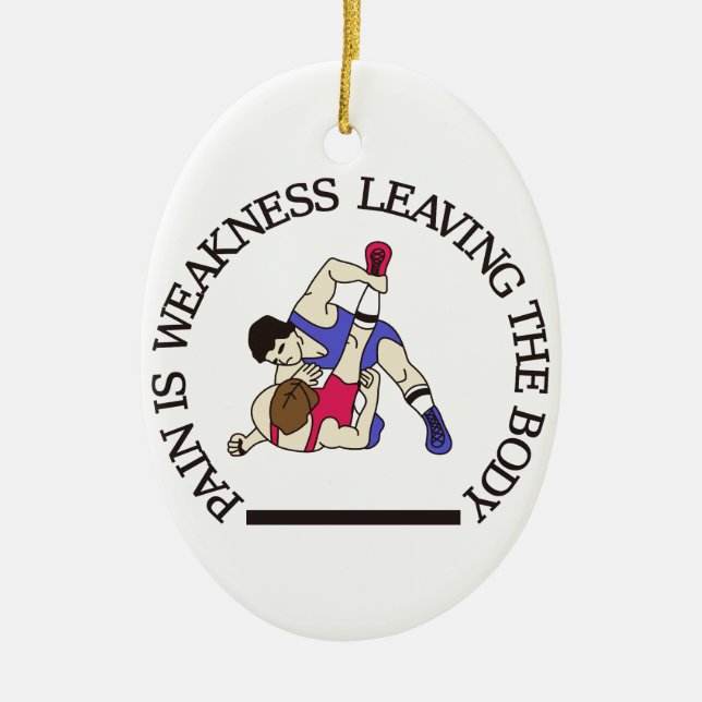Pain is… ceramic ornament (Front)