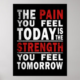 Pain is strength Gym Fitness Motivational Poster