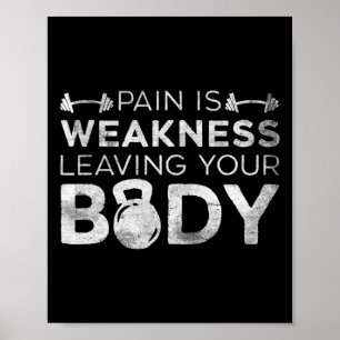 Pain Is Weakness Leaving Your Body Grunge Gym Work Poster