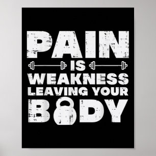 Pain Is Weakness Leaving Your Body Gym Workout Men Poster