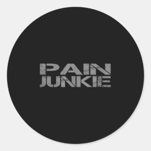 Pain Junkie Bjj, Wrestling, Judo, Boxing, Mma Moti Classic Round Sticker