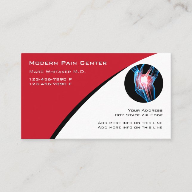 Pain Management Medical Business Cards (Front)