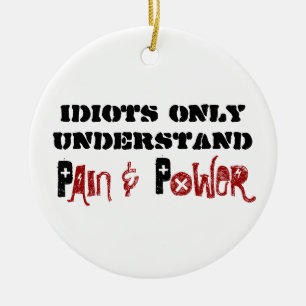 Pain & Power (2 Sides) - Car Mirror Ceramic Ornament