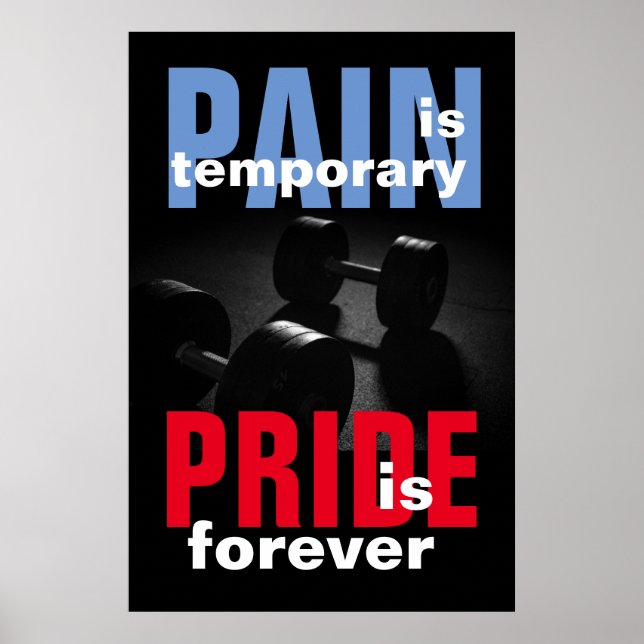 Pain Pride Forever Bodybuilding Motivational Poster (Front)