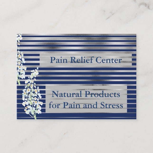 Pain Relief Centre Striped  Business Card (Front)