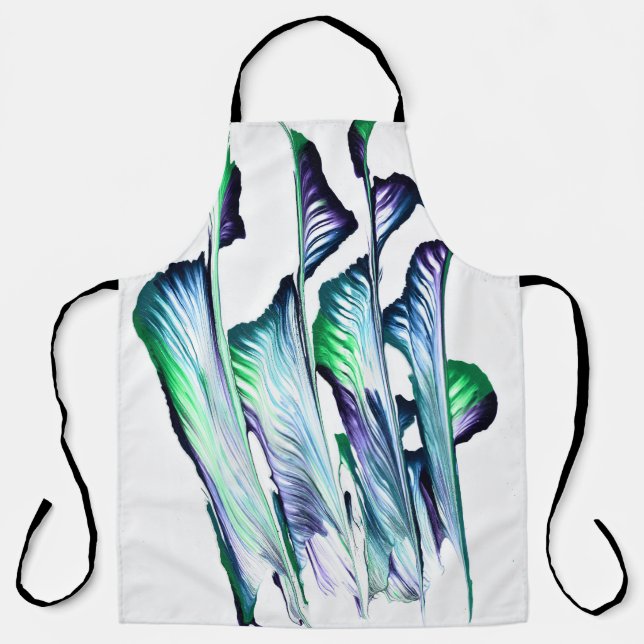 Pain Remover 1 Purple Green Flower Abstract Apron (Front)